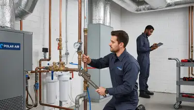 Plumber repairing water pipes in Atlanta GA home | Five Star Cooling plumbing service